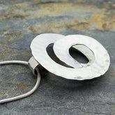 Spiral silver handmade pendant